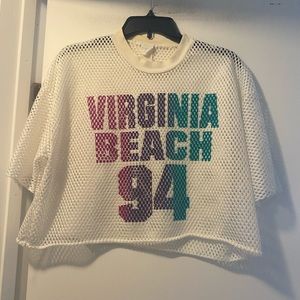 ⚫️ 2/$20 Virginia Beach 94 mesh cropped shirt - vintage